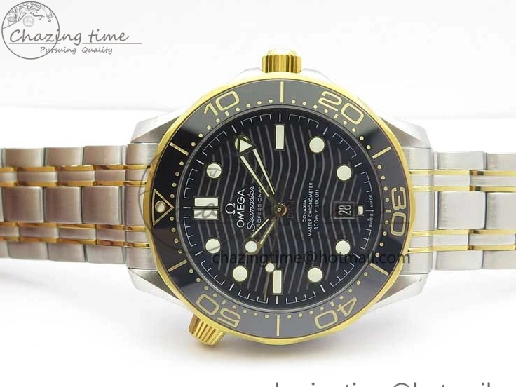 1103 MultiPurpose 2018 Seamaster Diver 300M SS YG VSF 1:1 Best Edition YG Bezel Black Dial on SS YG Bracelet A 7937